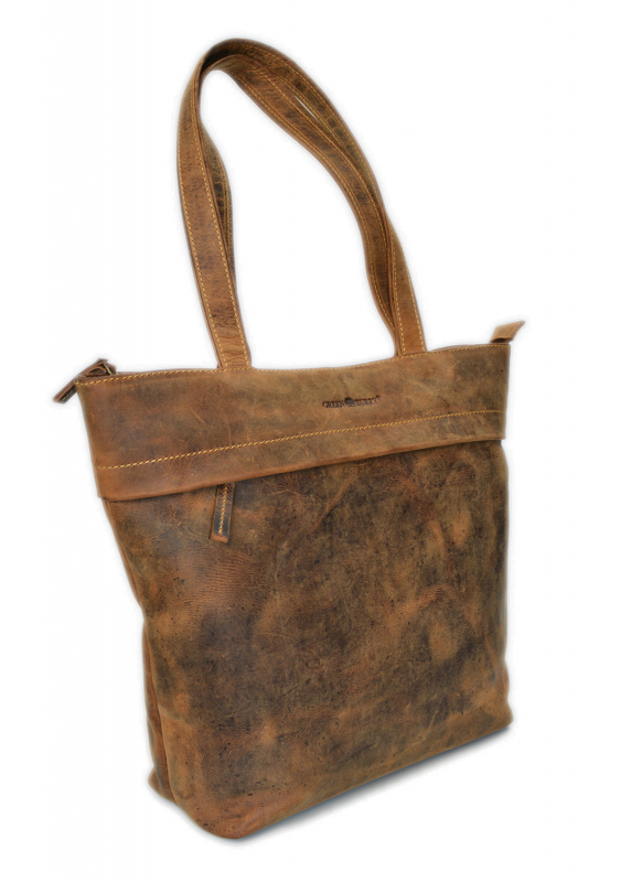 Vintage-Leder Shopper, braun